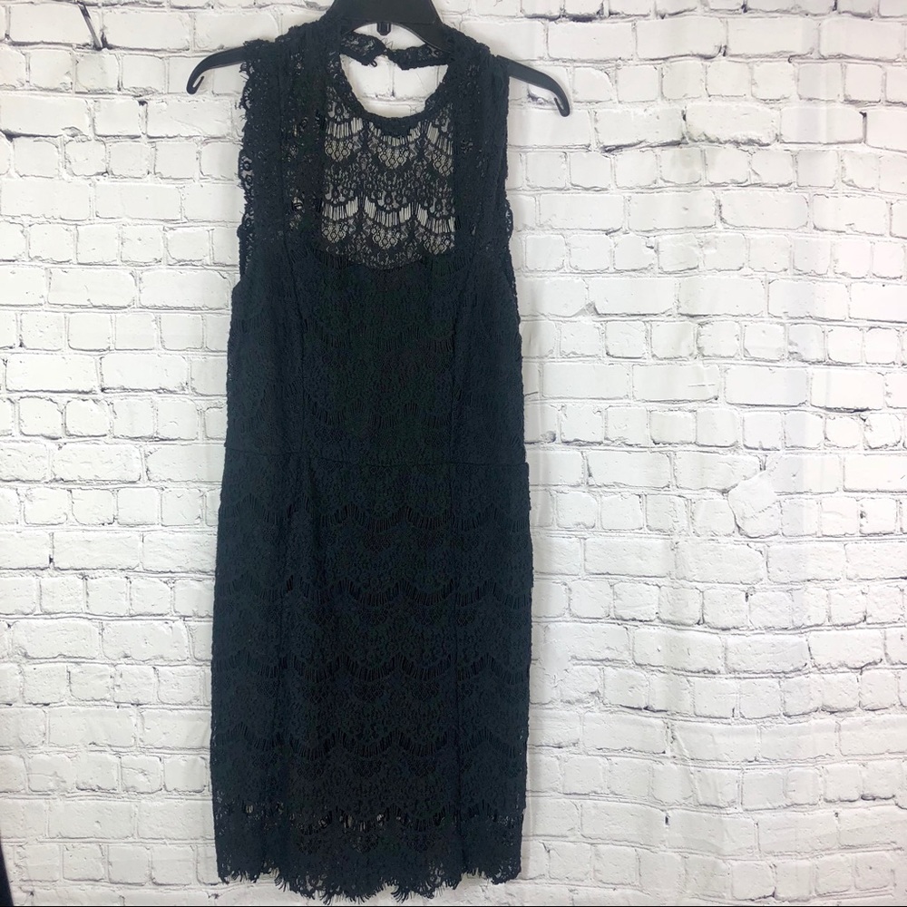 Free People Lace Daydream Bodycon Slip Dress Black - Picture 2 of 6